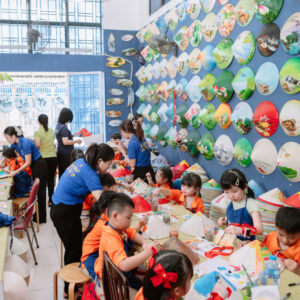 Students joining a cultural workshop in Saigon
