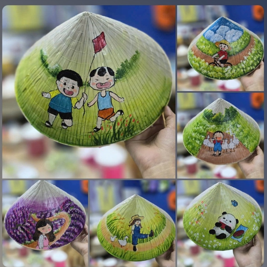 Paint a Vietnamese conical hat in Saigon