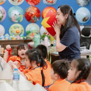 Students joining a cultural workshop in Saigon