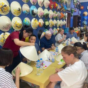 Hand-painted conical hats and Vietnamese craft gifts
