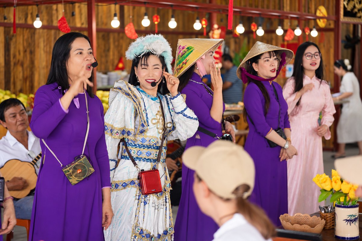 Traditional Southern Vietnamese music performance during a Mekong Delta day tour