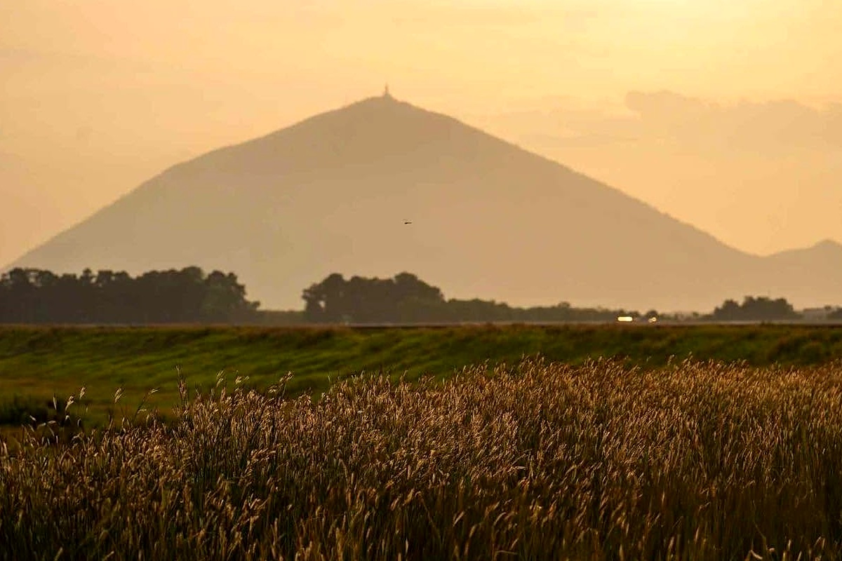 Ba Den Mountain at sunset on a Tay Ninh day trip from Ho Chi Minh City